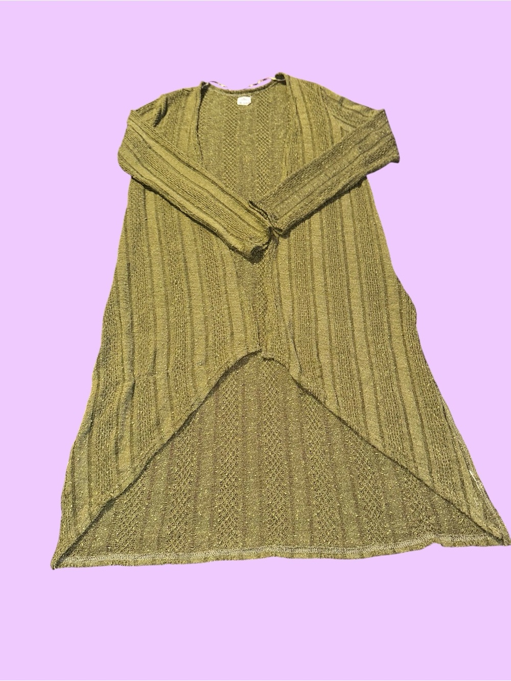 O'Neill Olive Green Longline Open-Front Women's Cardigan